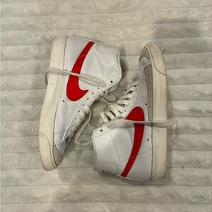 Nike Blazers White and Red/Orange Sneakers